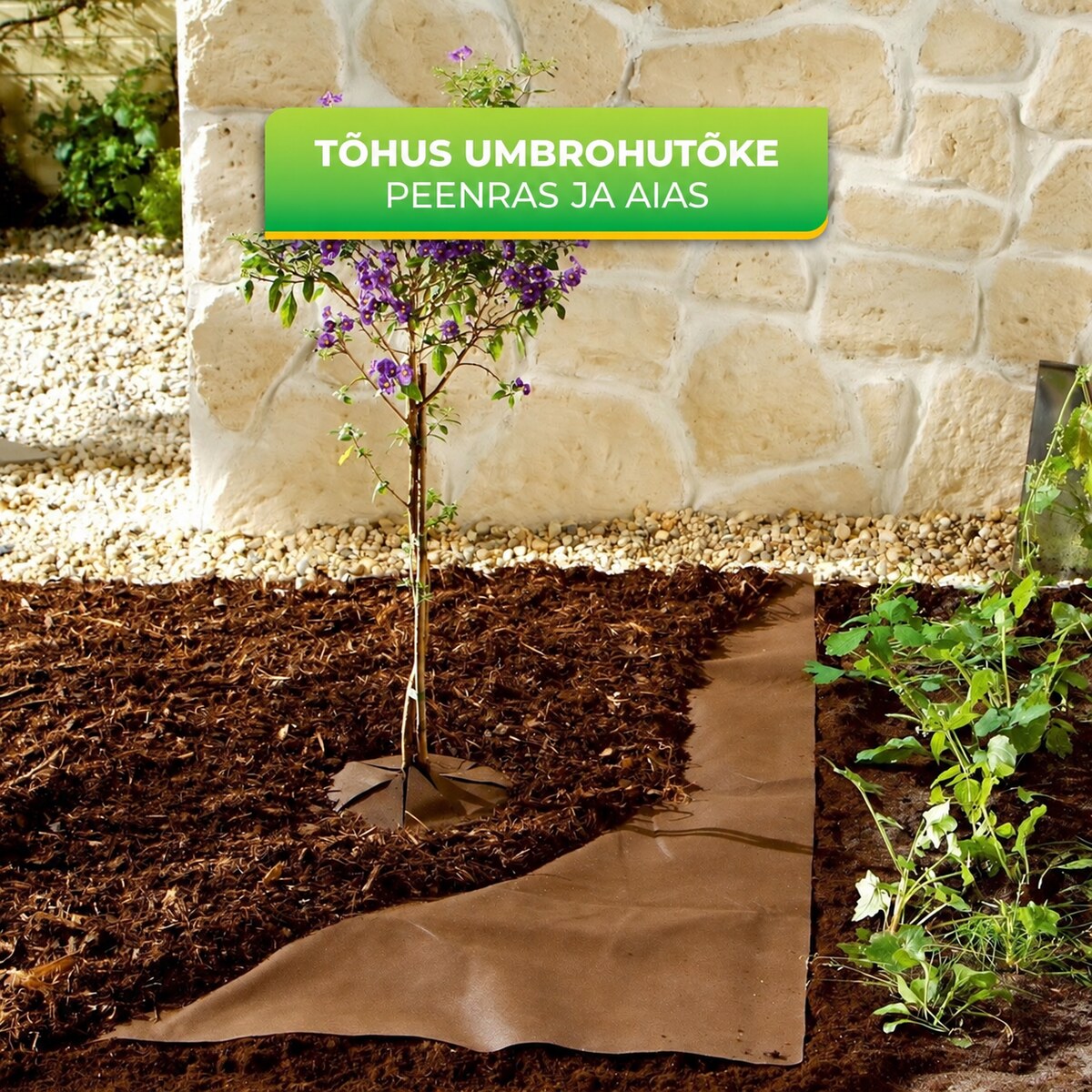 Pruun multšikangas 70 g/m², 1,5 × 10 m