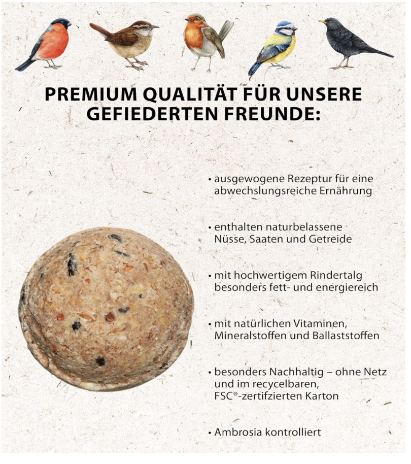Öko Rasvapallid lindudele- 10kg (100tk)- Hulgipakend soodushinnaga!