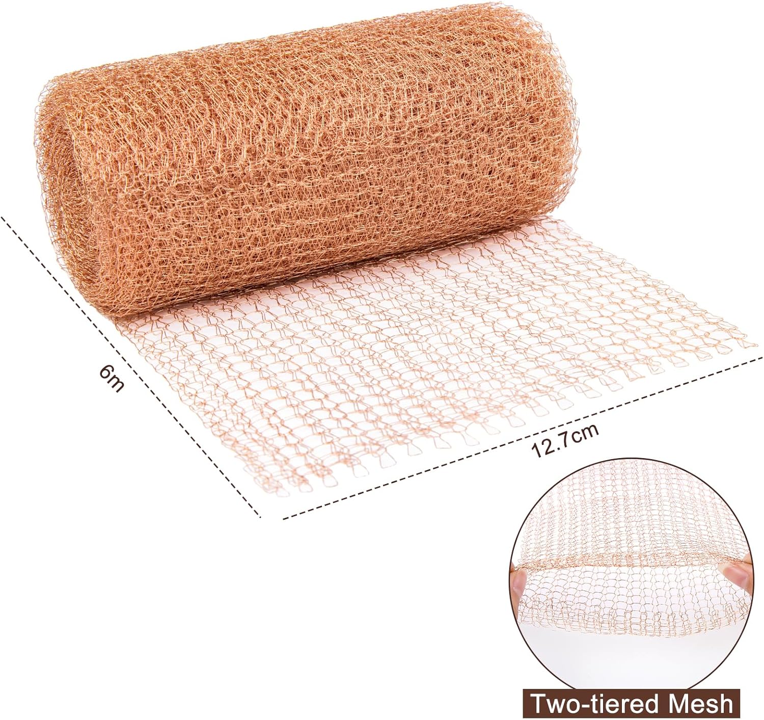 Kahekihiline vasest võrksukk nälkjate ja tigude vastu 127mm x 6m