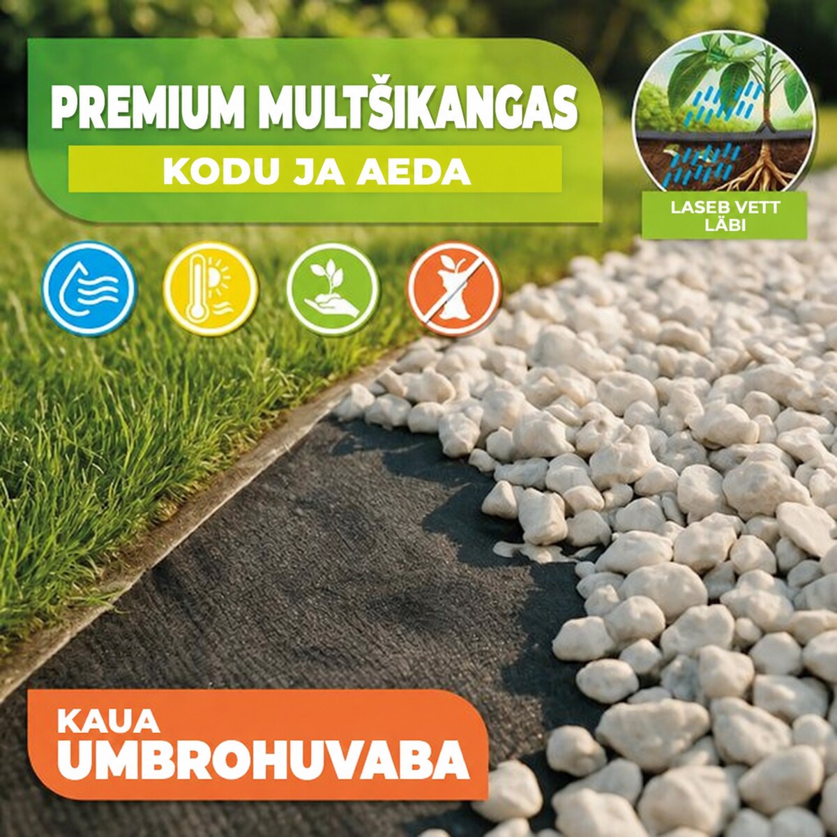 Multšikangas Premium 100 g/m², 1,6 × 5 m