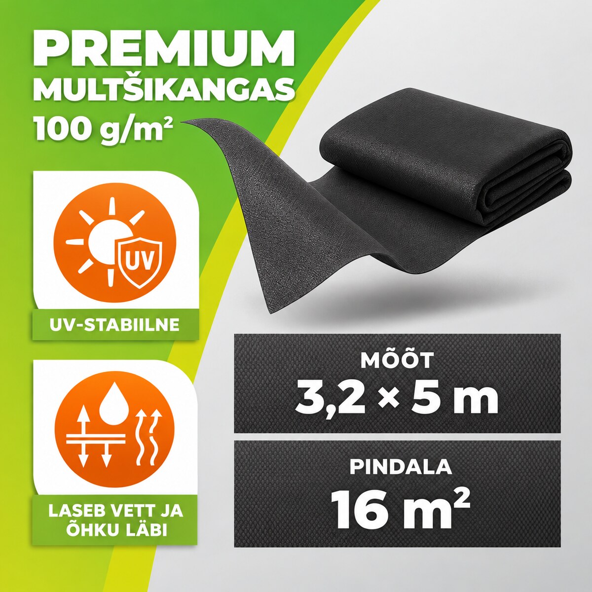 Multšikangas Premium 100 g/m², 3,2 × 5 m