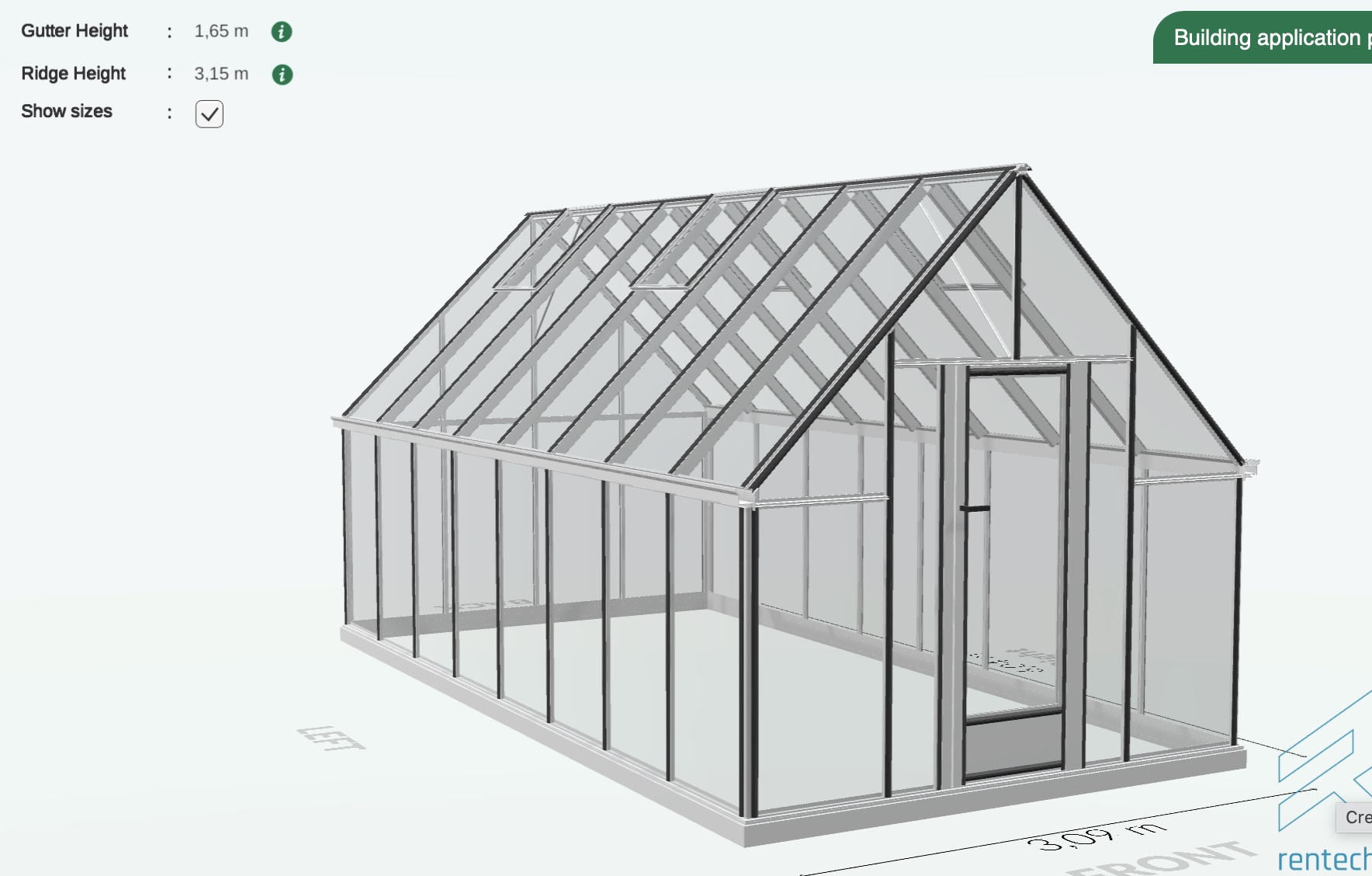 Rustiq kasvuhoone 309x604