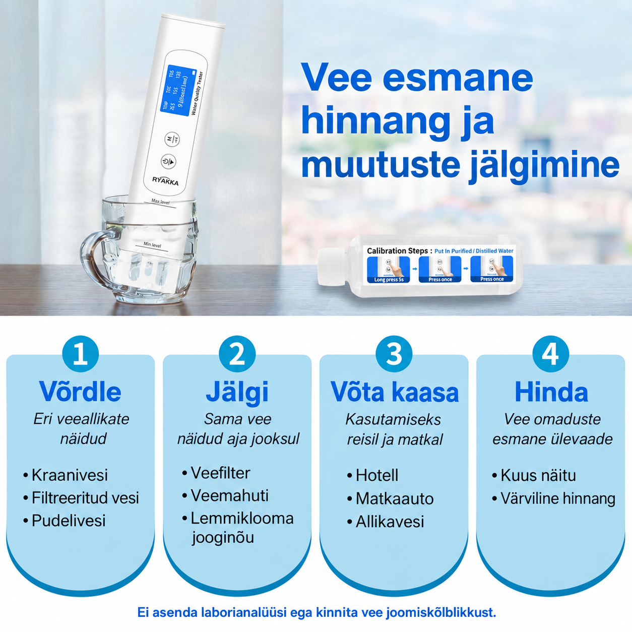 Digitaalne veetester 6 ühes RYAKKA – vee kvaliteedi esmane hindamine