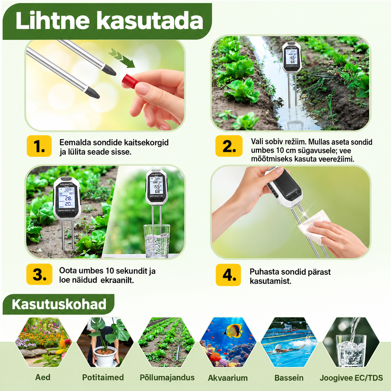 Digitaalne mullatester 7 ühes – taimede kasvutingimuste kontroll