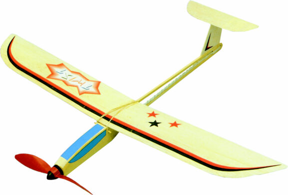 kumimoottorilla toimiva lentokonemalli