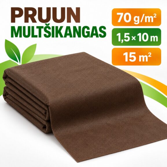Pruun multšikangas 70 g/m², 1,5 × 10 m