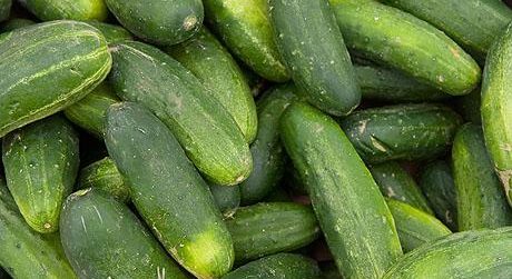 Cucumbers are offered for sale at Easter